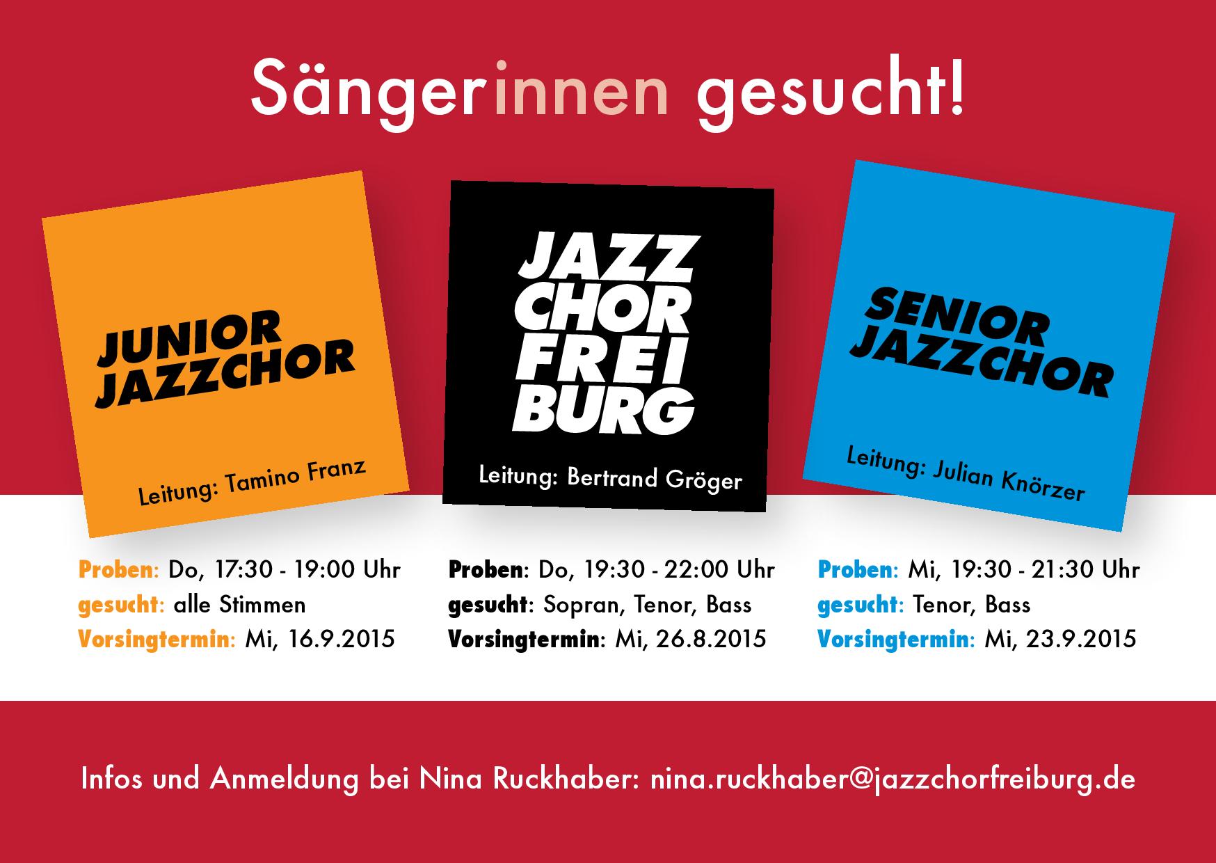 Sängerinnen gesucht – Jazzchor Freiburg